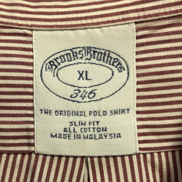 Brooks Brothers Maroon Stripe button down - Picture 1 of 4